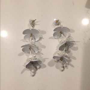 Long floral earrings